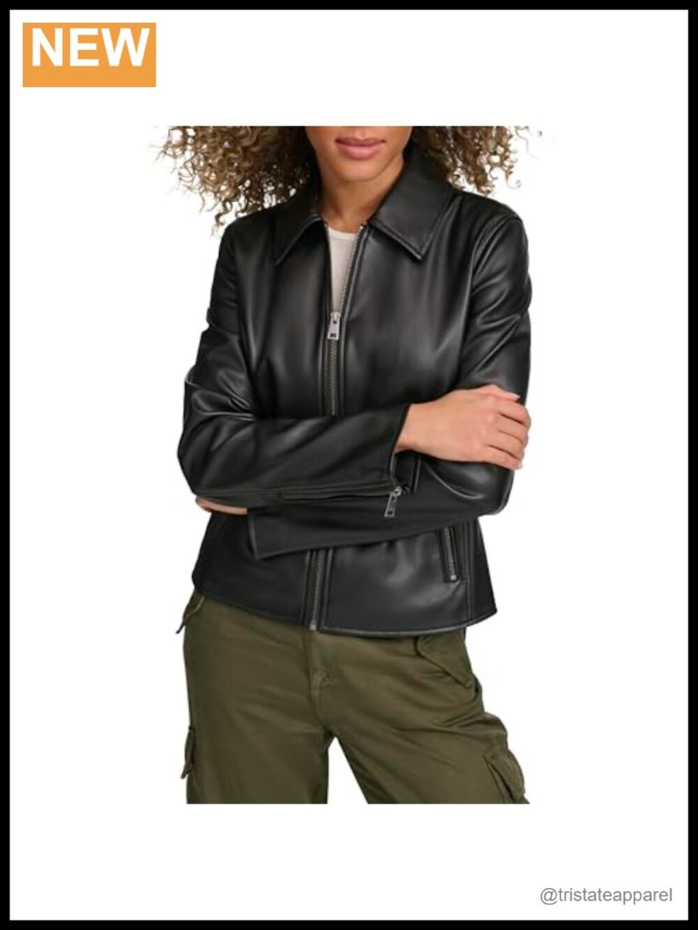 Levi's? Women's Faux Leather Laydown Collar Racer Jacket Coat
